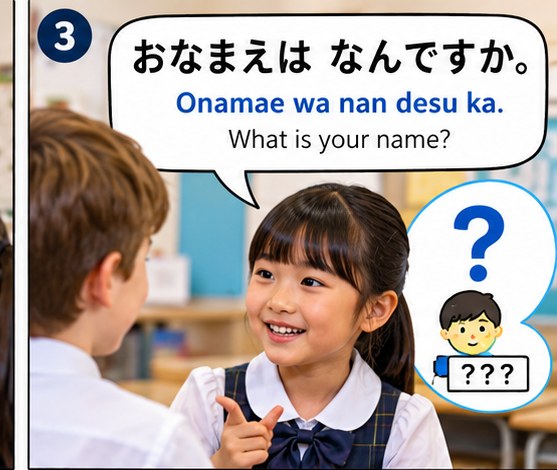Hana speaking in the classroom